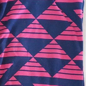 Lularoe Leggings Blue Pink One Size Geometric Legging
